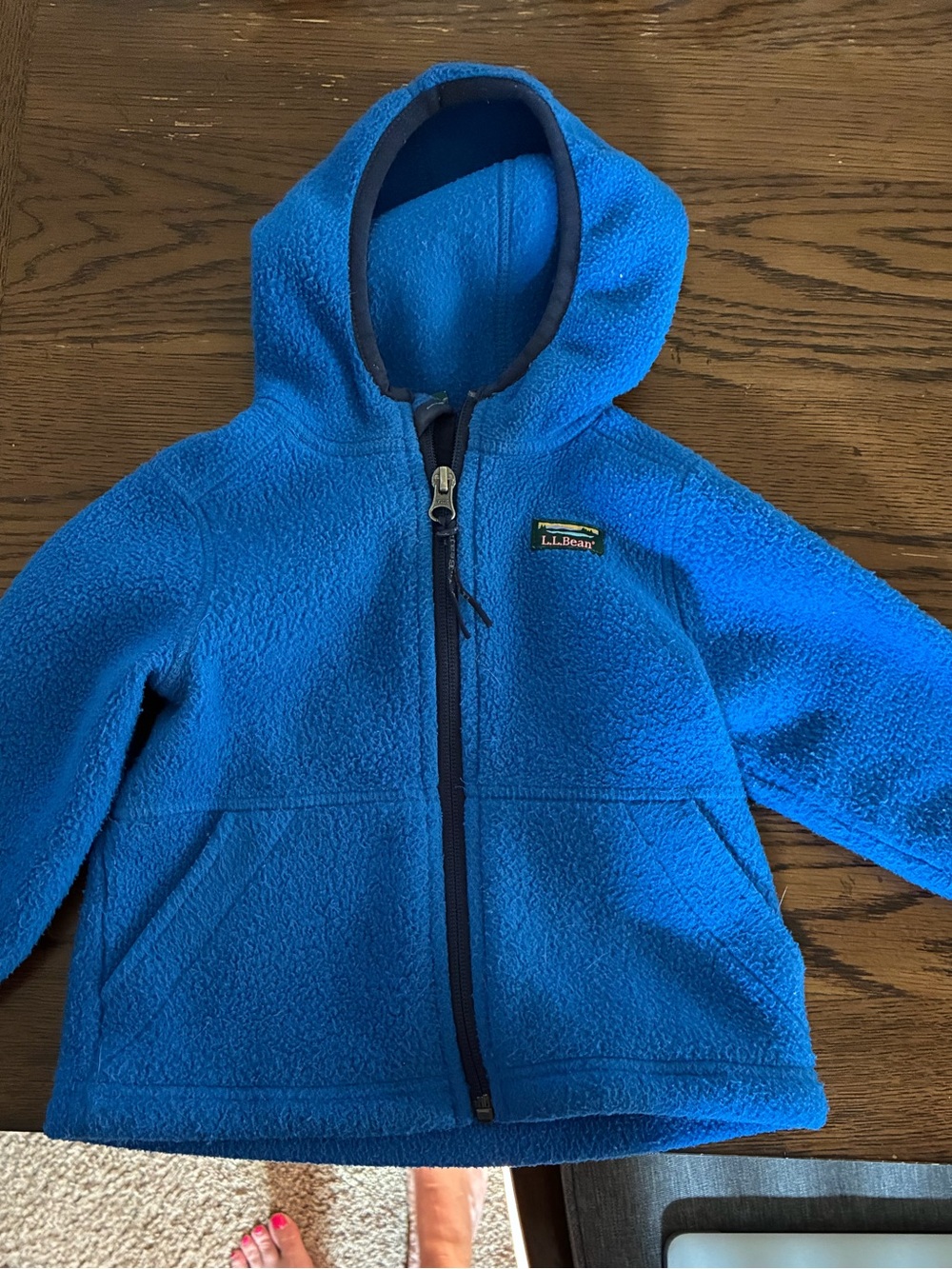 L.L.Bean Bright Blue Hooded Fleece Jacket 12-18 months